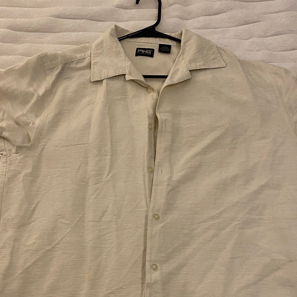 Ping Men's Cream Casual Button Down Shirt